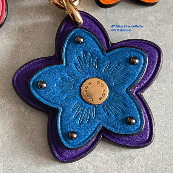 Coach Wildflower Cluster Bag Charm In Colorblock Signature Canvas - Picture 8 of 8